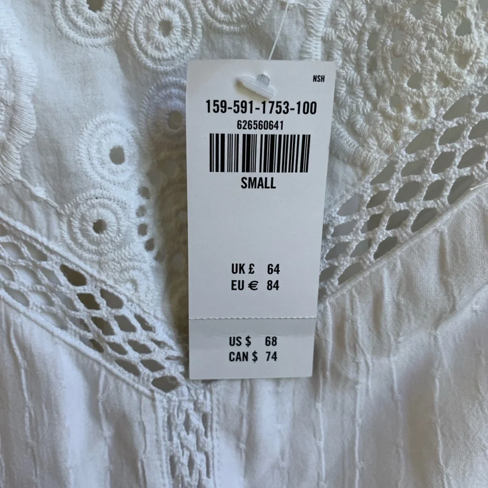 NWT Abercrombie & Fitch White Eyelet Mini Dress Small - Picture 5 of 8